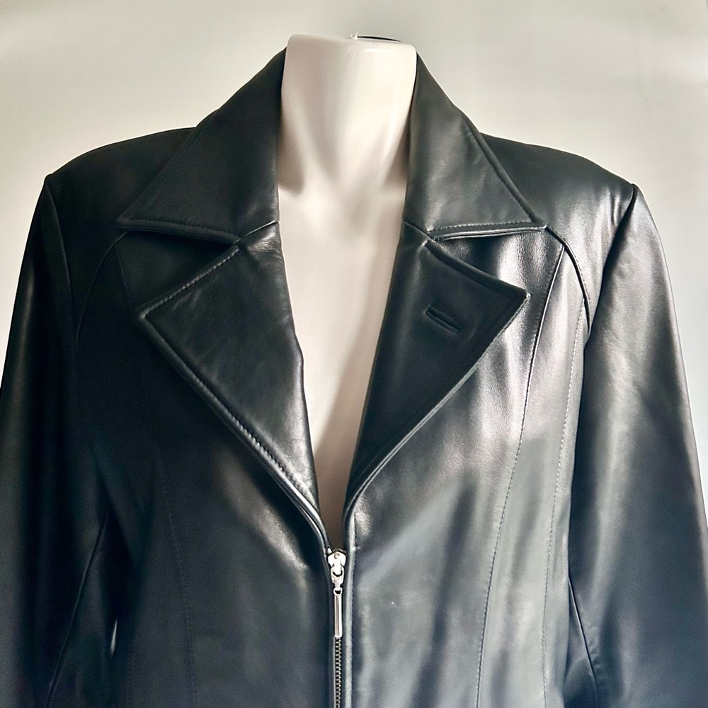 Wilsons Leather Classic Black Genuine Leather Jacket size XL - Picture 2 of 15